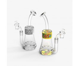 Skleněný bong Keith Haring Rig na koncentráty, s perkolátorem