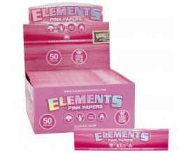 Papírky ELEMENTS PINK King Size, 32ks v balení - box 50 balení