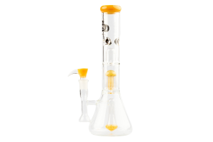 Skleněný bong Grace Glass Limited Edition Yellow Beaker Bong, žlutý, 37cm