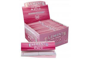 ELEMENTS PINK CONNOISSEUR - KS SLIM + TIPS  - 32 papírků, box 24ks