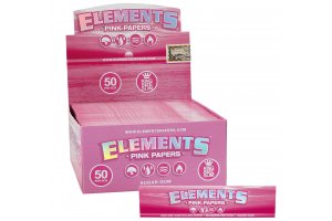 Papírky ELEMENTS PINK King Size, 32ks v balení - box 50 balení